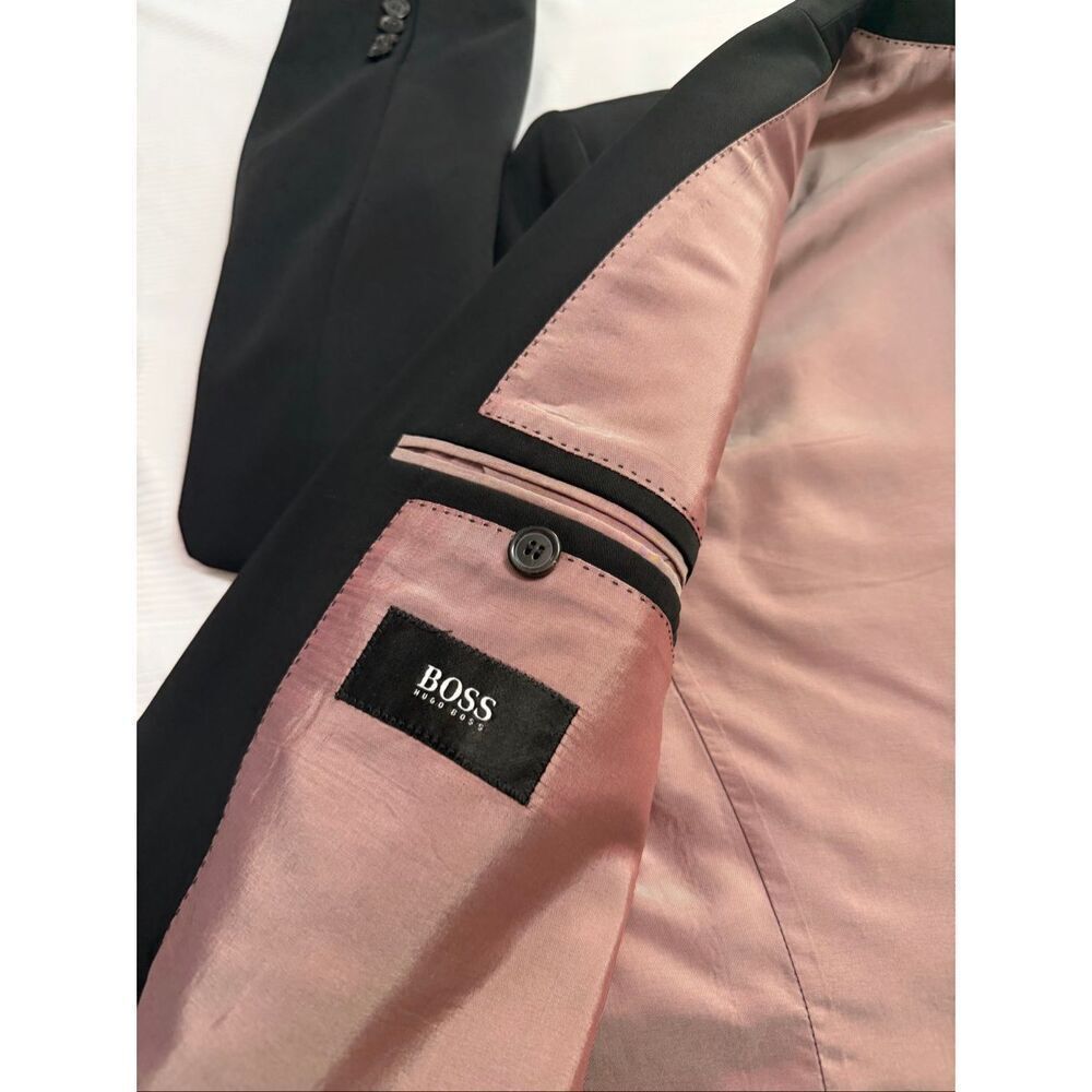 Hugo Boss Bowie Star Black 2 Button Wool Blazer Size 42R - Picture 7 of 11